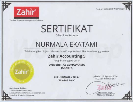 Sertifikat Zahir Accounting 5 - UG